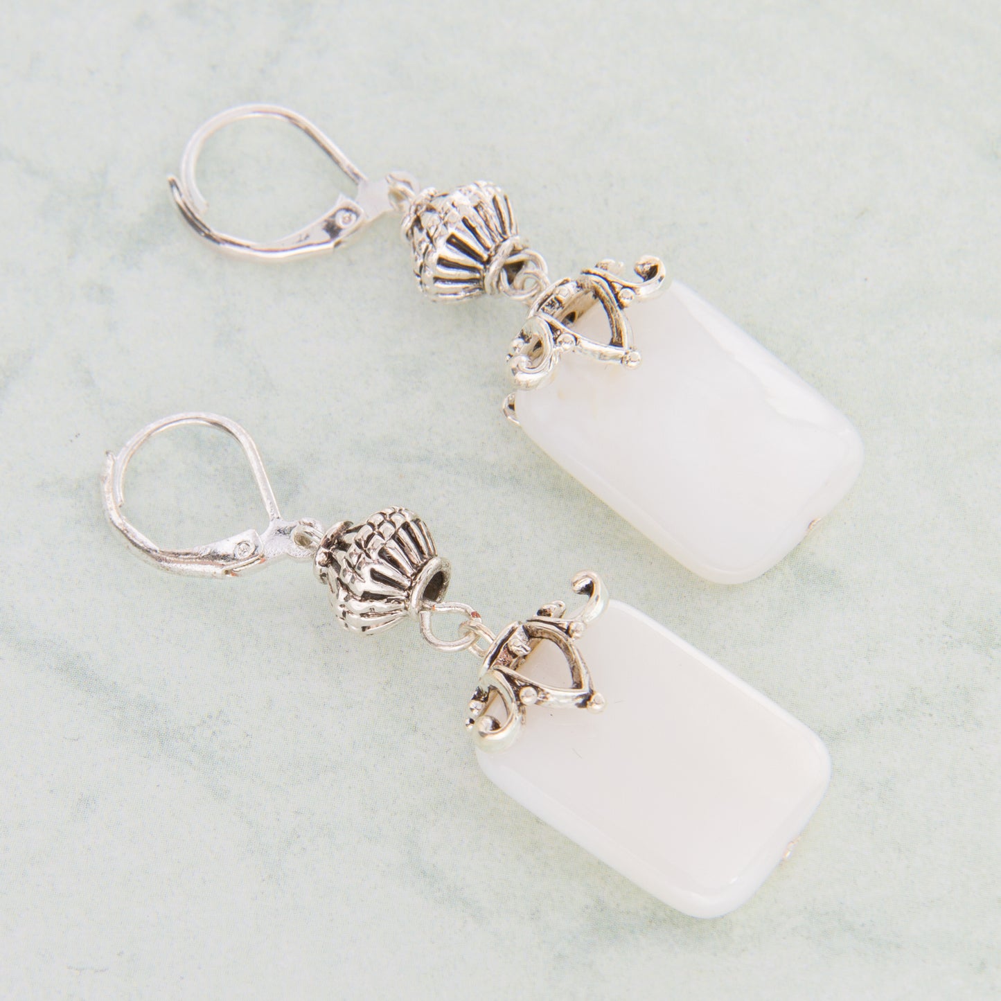 E2240 2" Antique Silver with MOP Bead