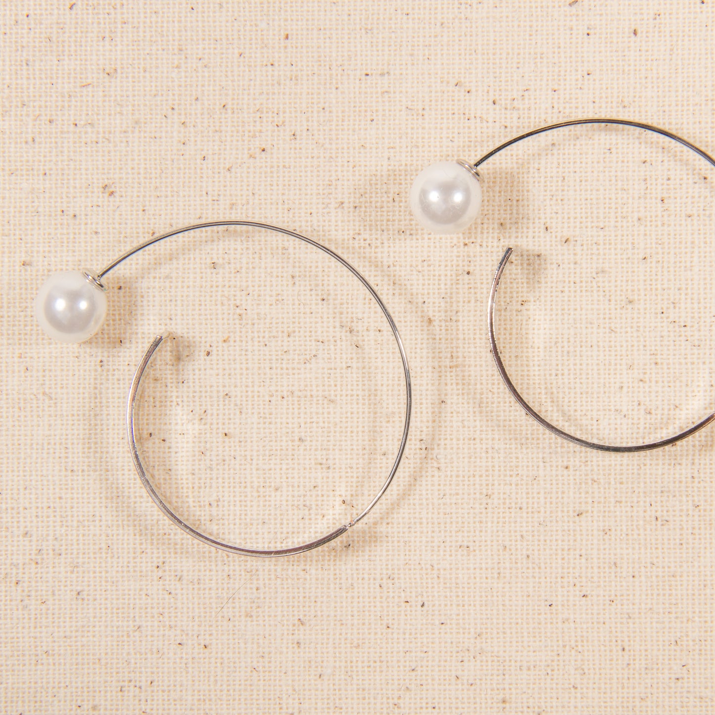 E2290-S 1.5" Threaded Hoop Pearl Jacket Earring
