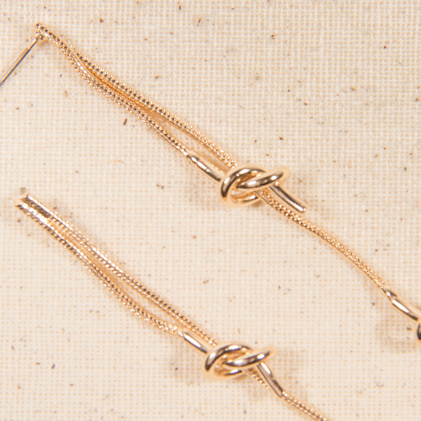 E2307-G 3" Snake Chain w/ Metal Knot Post Dangle Earring