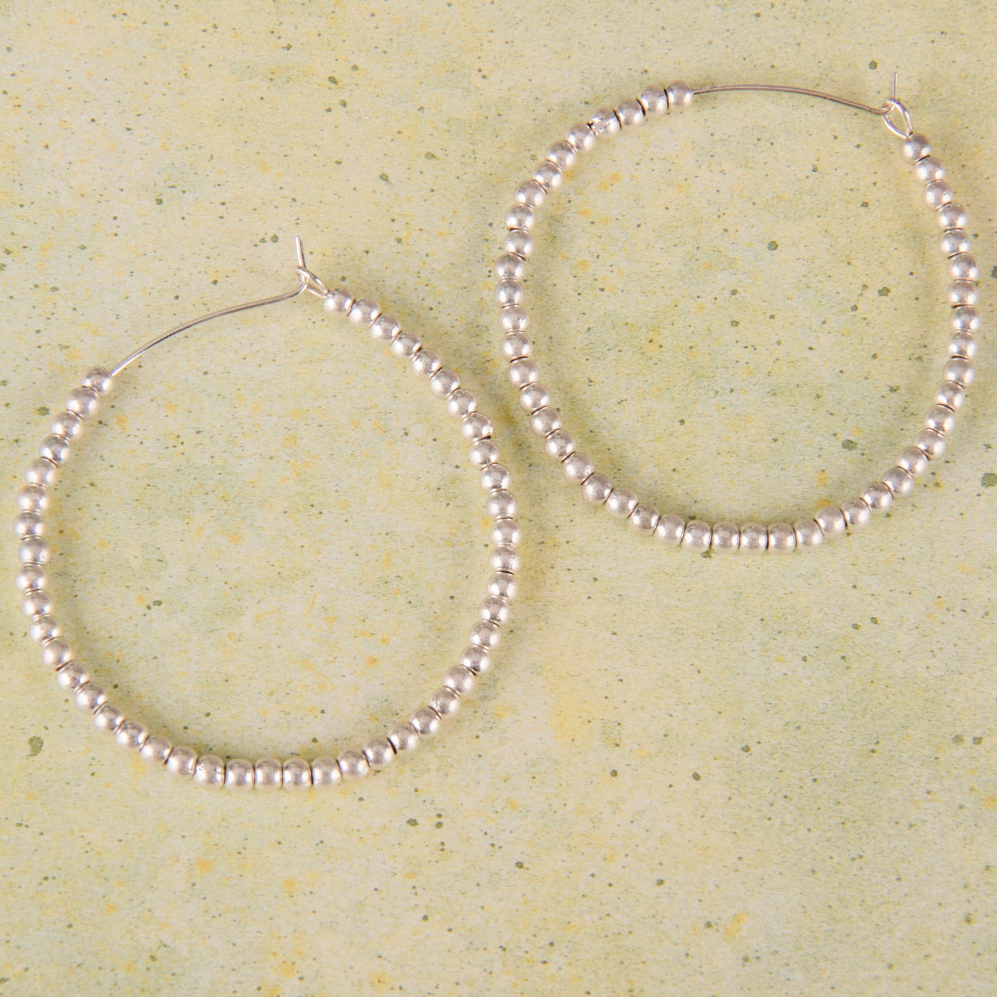 E2112 Beaded Hoop Earring