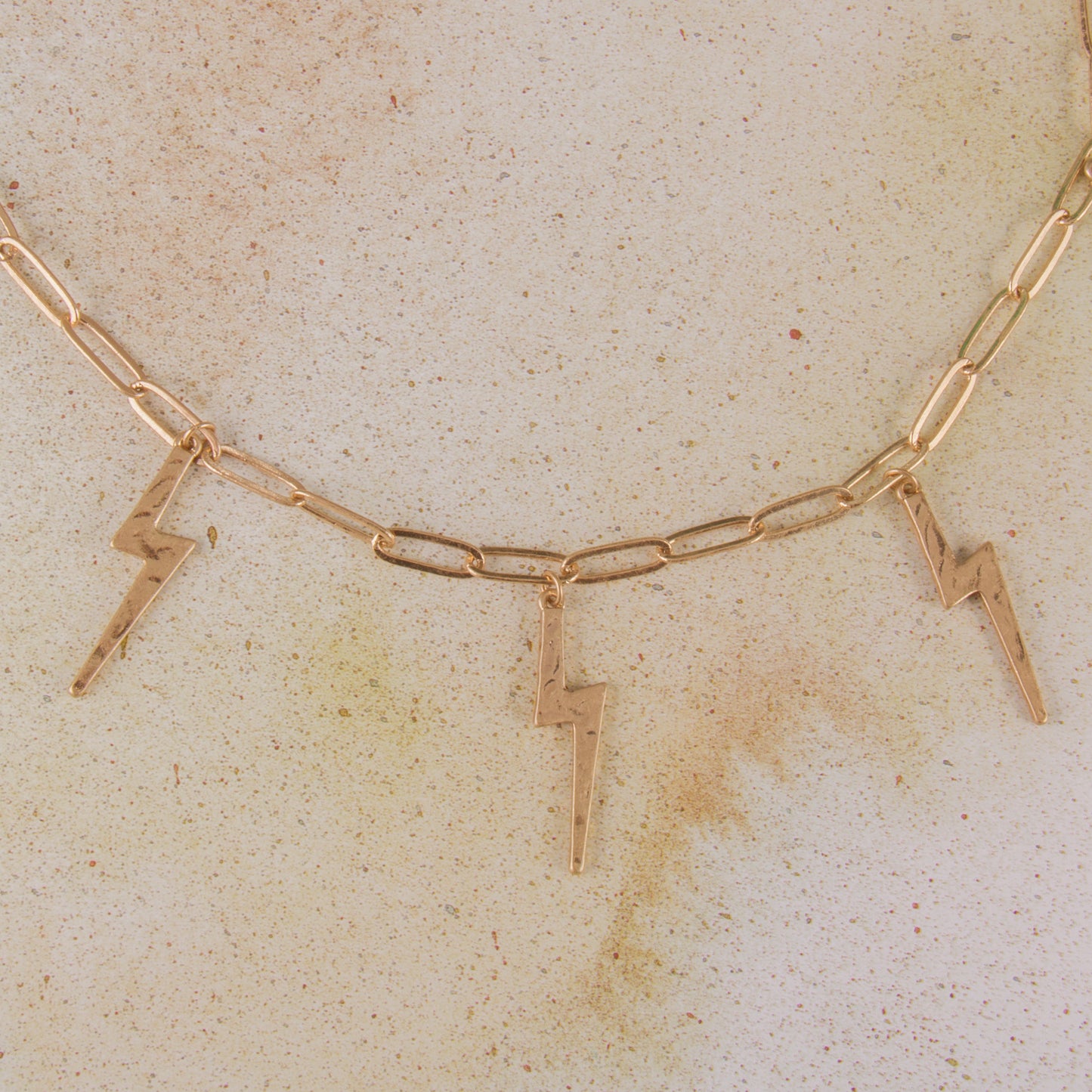 N3258-GD 16" Thunderbolt Necklace
