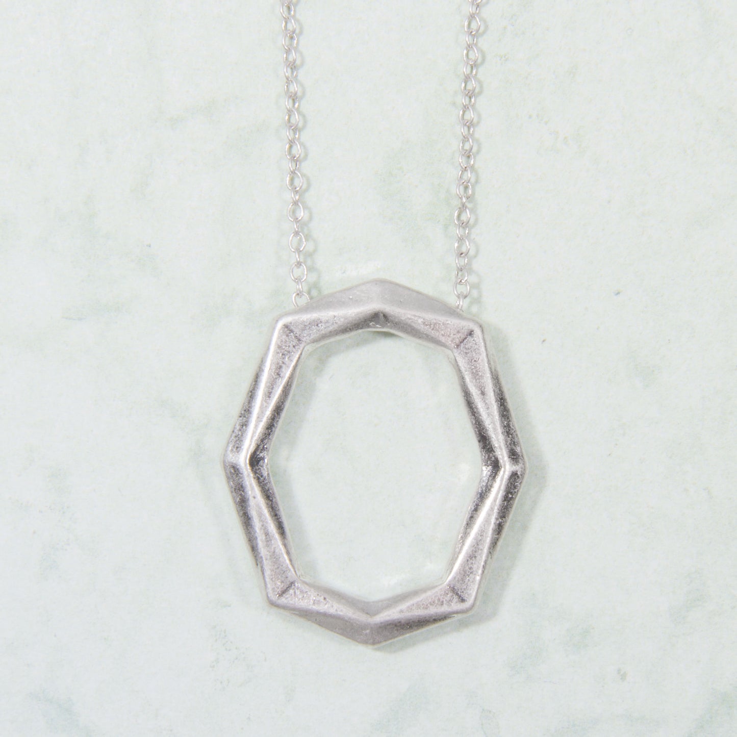 N3293-SL 14" Open Oval Pendant Necklace