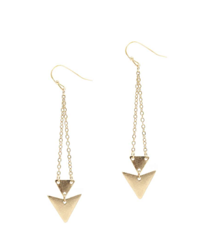 E2208-GD Triangle Dangle Earring