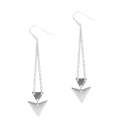 E2208-SL Triangle Dangle Earring