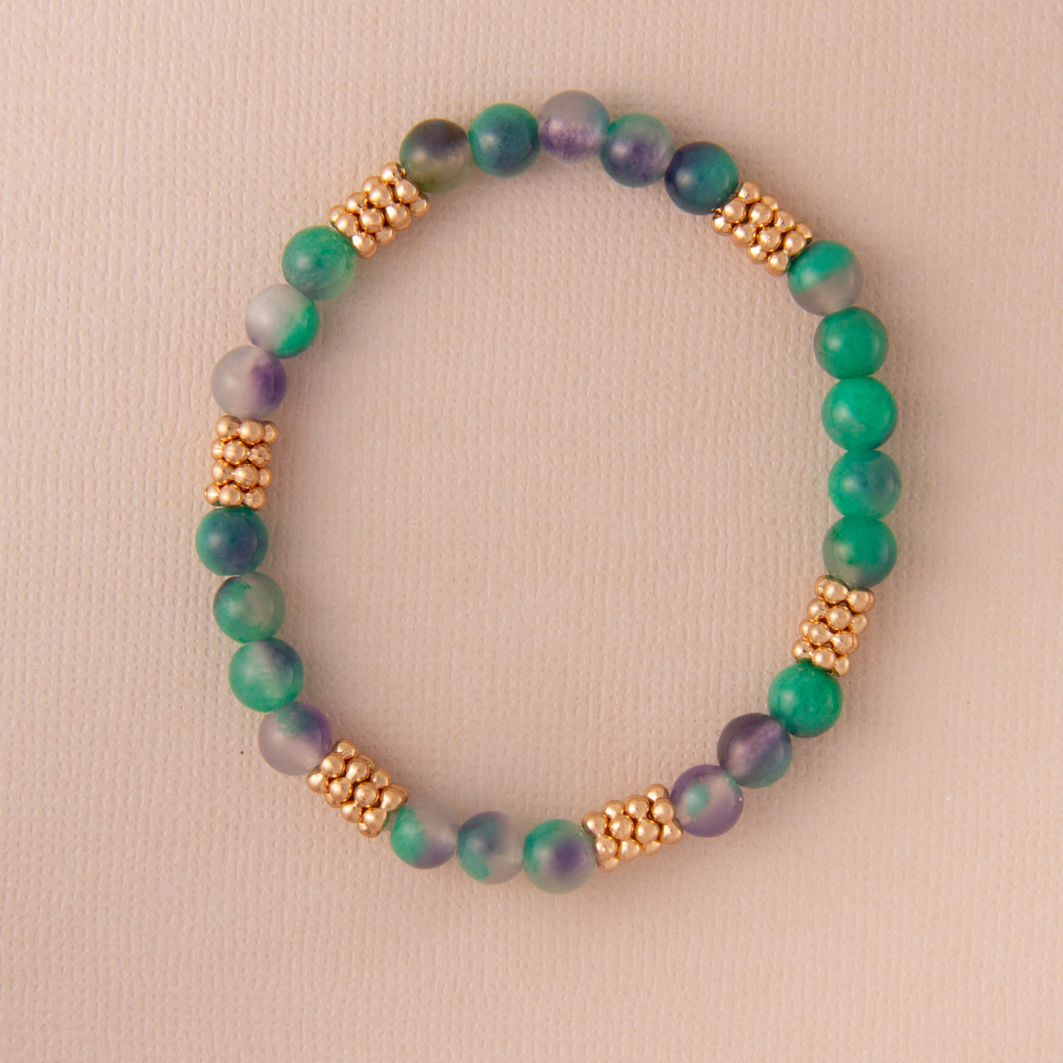 B1443 Semi Precious Stone Beaded Stretch Bracelet