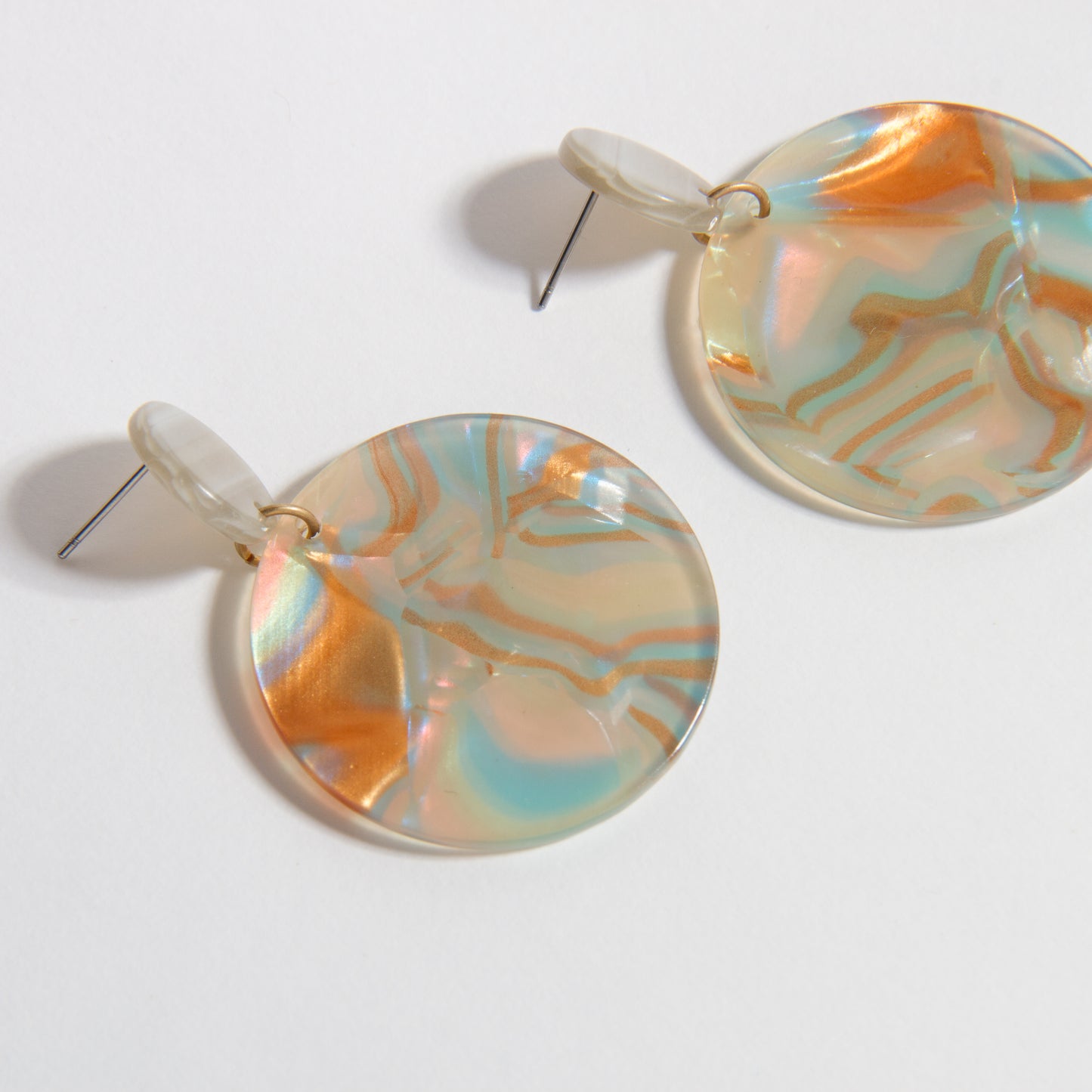 E2197-GY Acetate Round Drop Earring