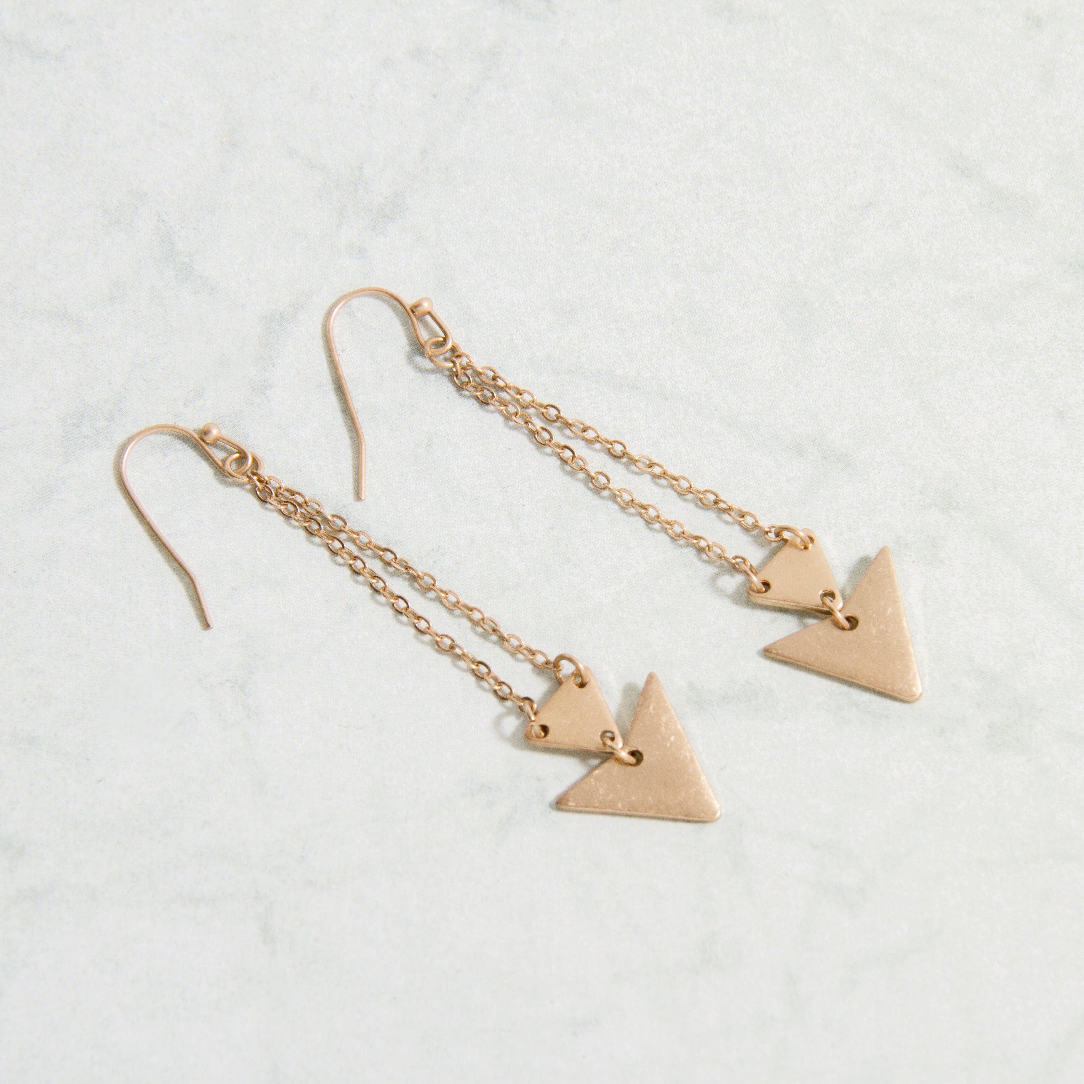 E2208-GD Triangle Dangle Earring