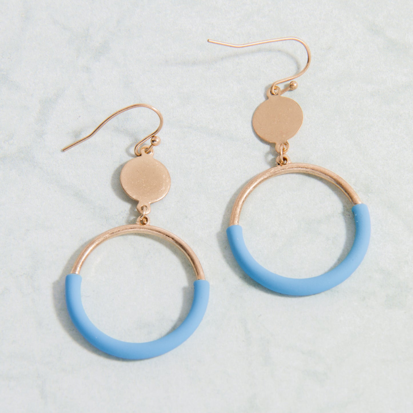 E2211-BL Color Coated Open Circle Earring