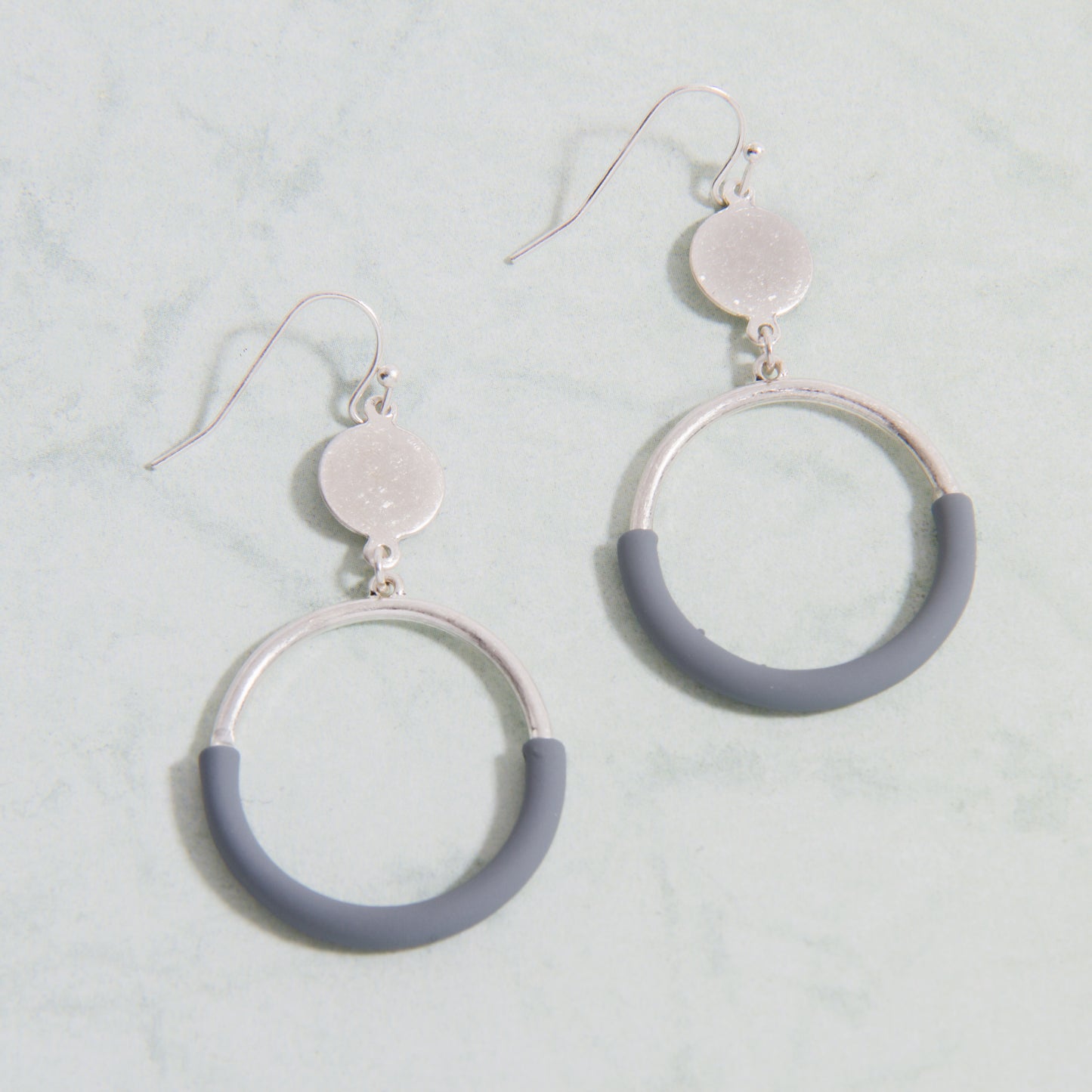 E2211-GY Color Coated Open Circle Earring