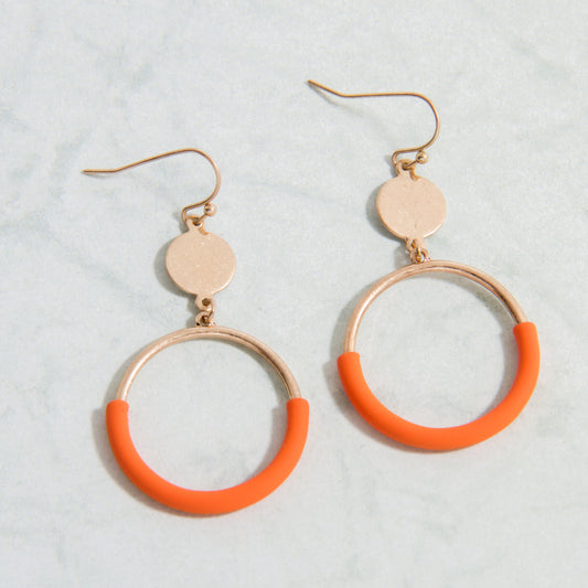 E2211-OR Color Coated Open Circle Earring