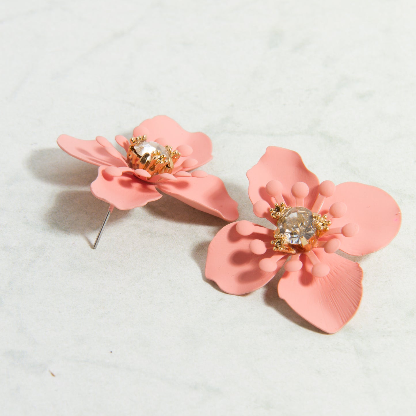 E2259-PK 1.75" Flower Post Earring