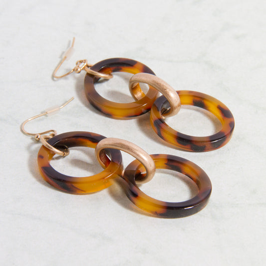 E2260 3.5" Resin and Metal Link Earring