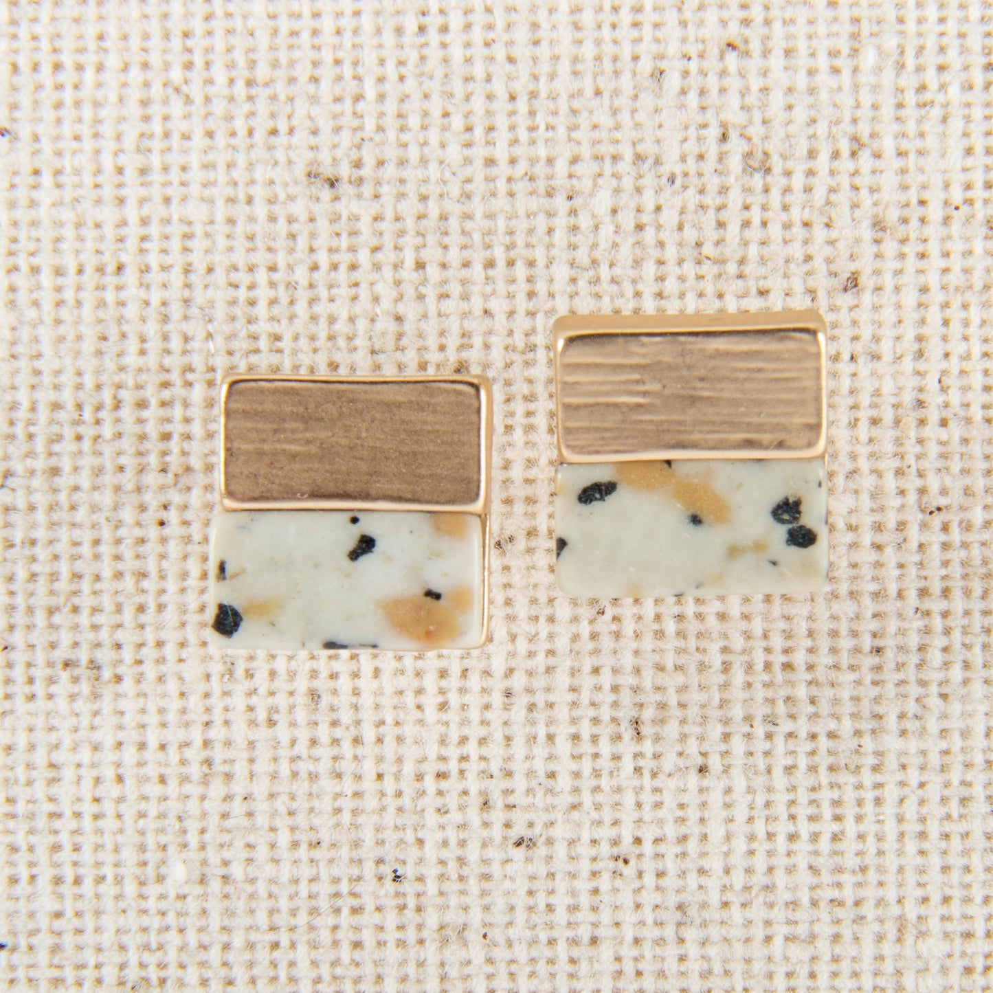 E2291-GY Square Stone Stud Earring