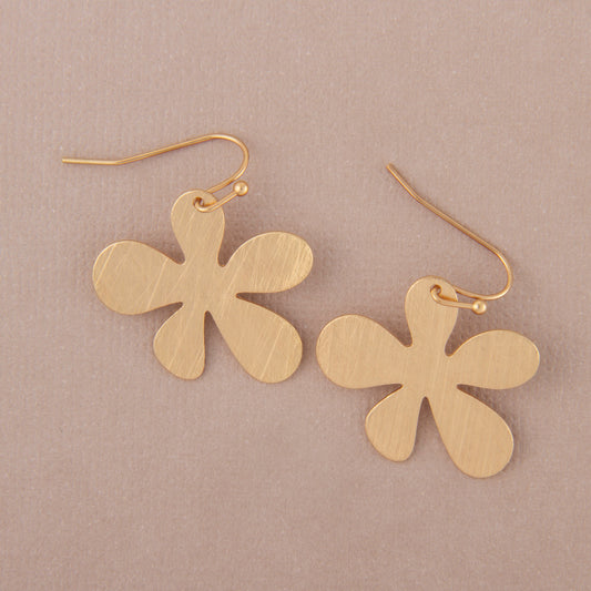 E2324 Worn Etched Flower Dangle Earring