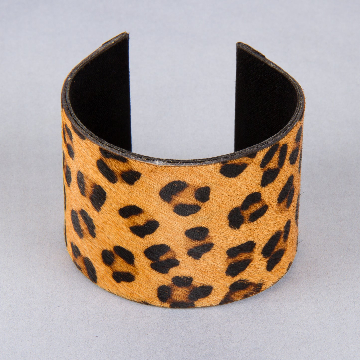 B1220-BR Faux Animal Hair Cuff Bracelet