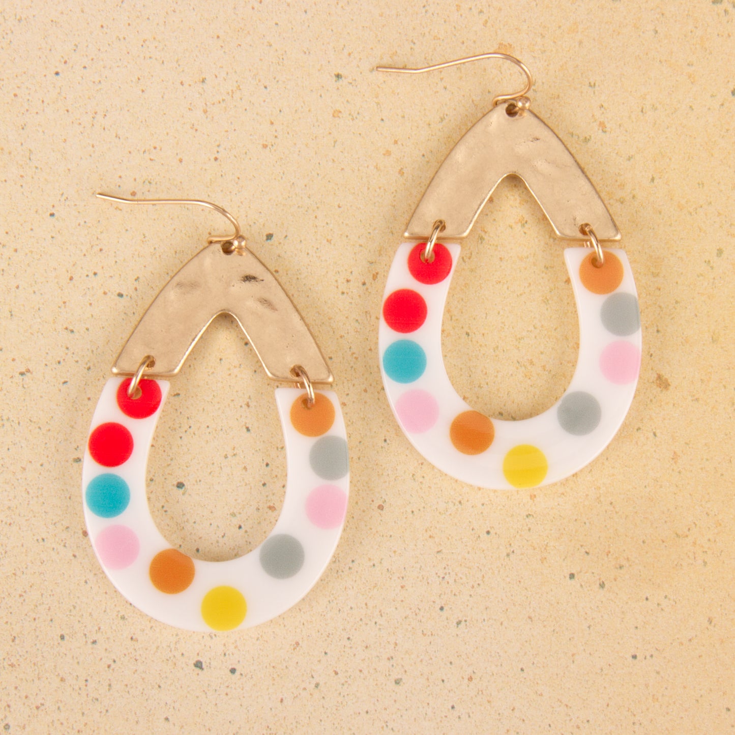 E2095  Polka Dot Teardrop Earring