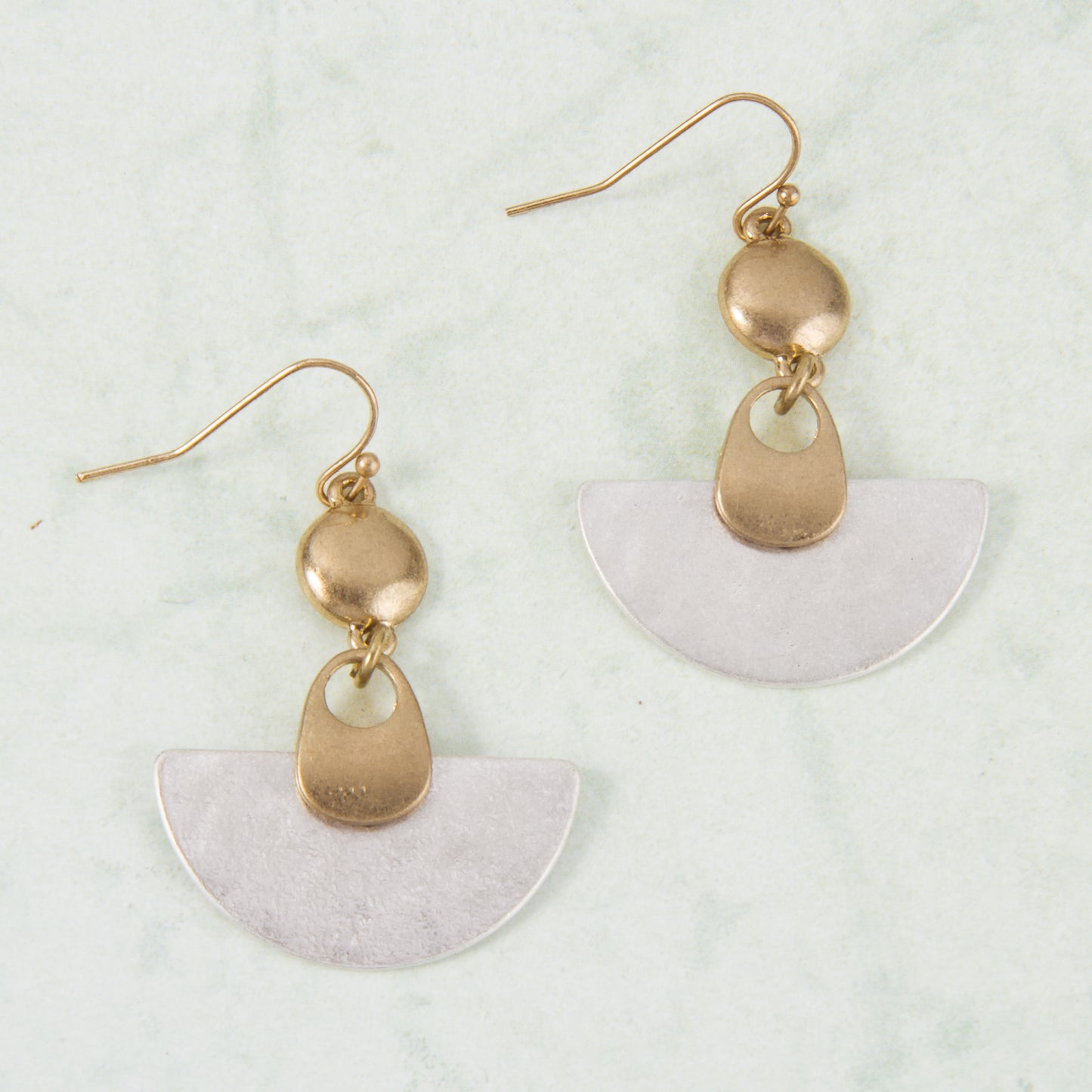 E2156-GS Half Moon Metal Dangle Earring