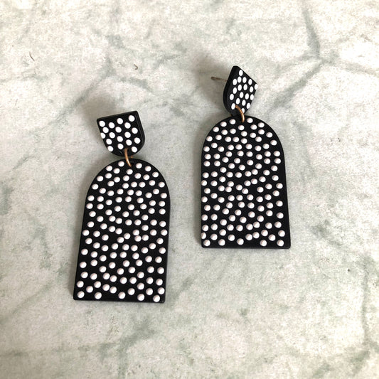 E2204 2" Acetate Polka Dot Earring