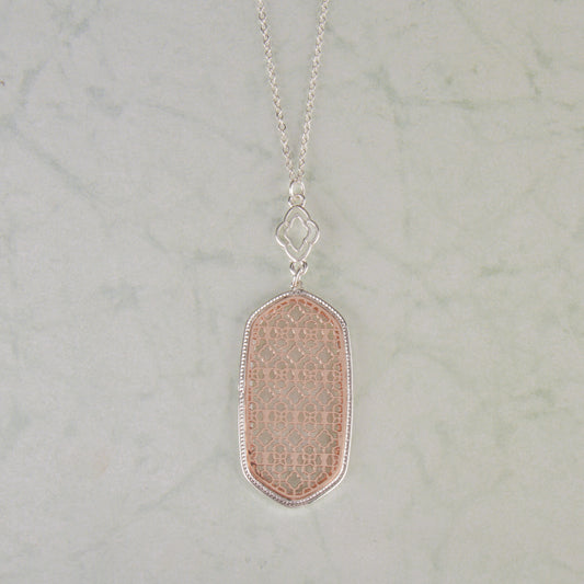 N3260-SL 30" Rose Gold Cutout Pendant