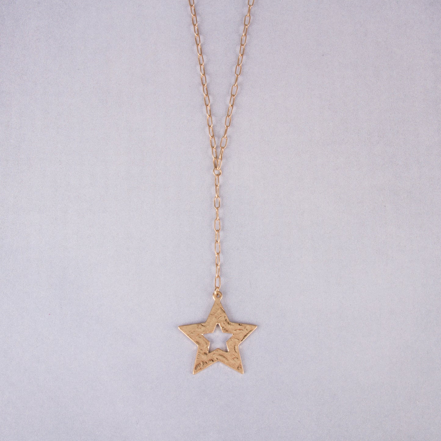 N3264-GD 22" Star Y Necklace