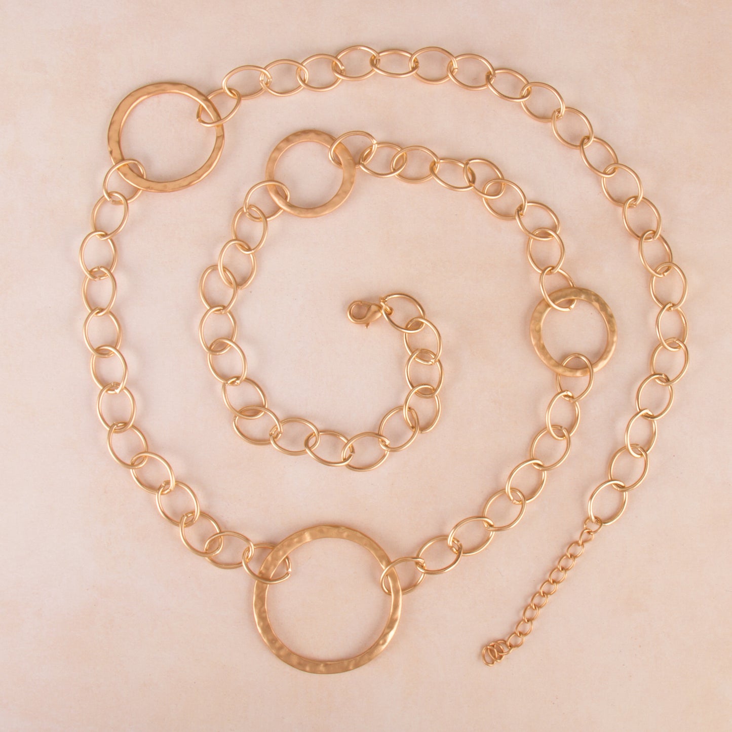 N3266-GD 30" Large Link Chain Necklace with Circles