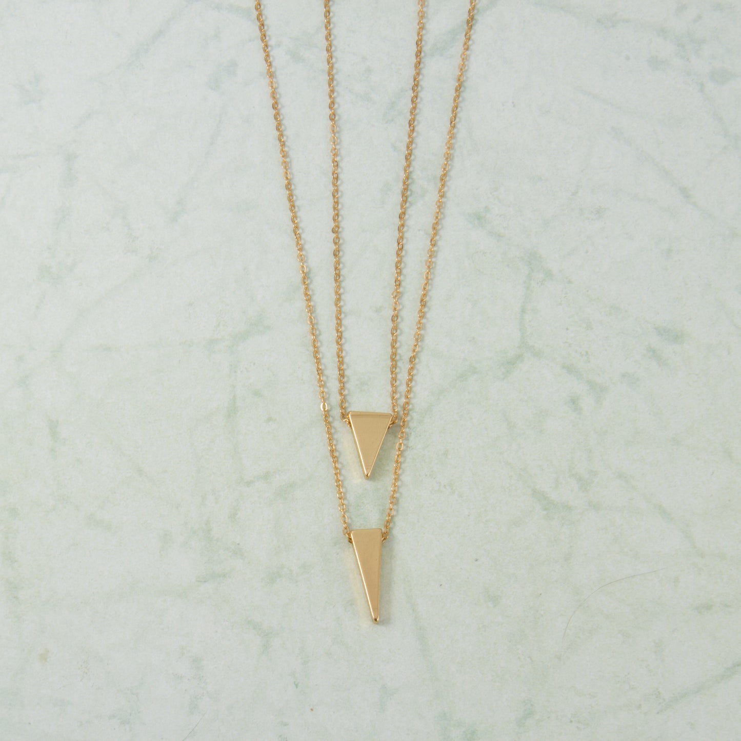 N3280 16" Double Triangle Necklace