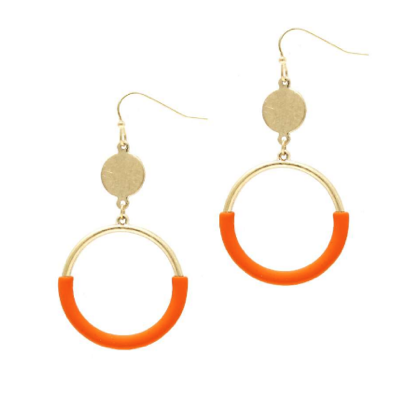 E2211-OR Color Coated Open Circle Earring
