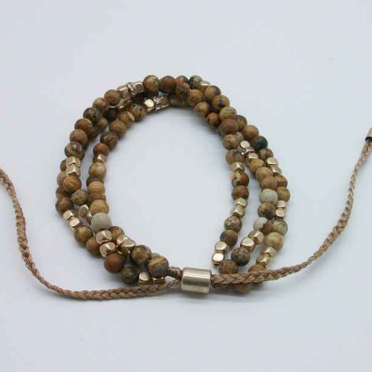 B1260 - BR Multi Strand Stone Bead Bracelet