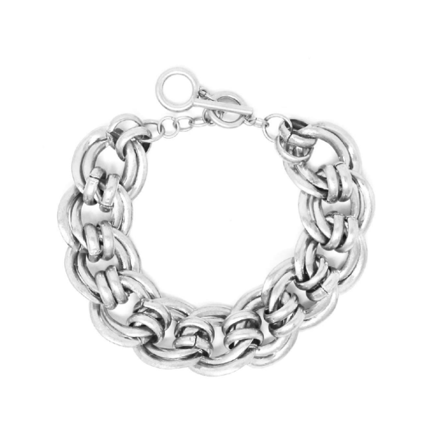 B1255-SL Chain Link Bracelet with Toggle Clasp